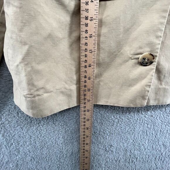 Lewit Linen Cotton Tan Jacket Blazer Ruffle Sleeve XS - Picture 9 of 15